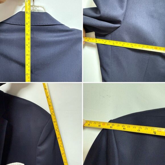 Zara Man Blazer Mens  Size 44 Navy Blue Suit Jacket Two Button - Picture 11 of 16
